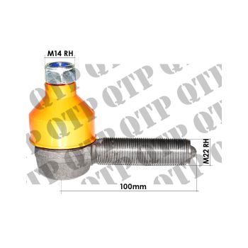 Track Rod End David Brown 1290 1390 1490 990 - Length:100mm x M22 RH - 300034